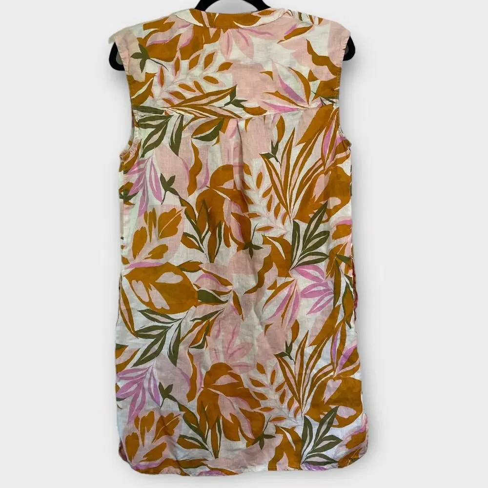 C&C California 100% linen floral shift dress size medium - Picture 2 of 11